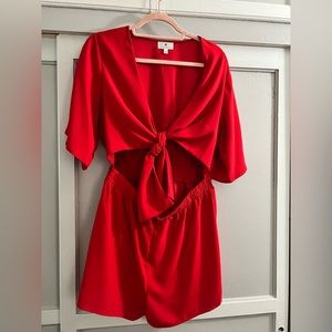 Socialite red romper